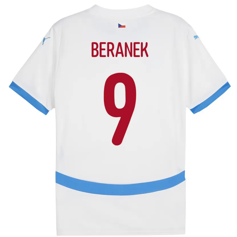 Danxen Mann Tsjekkia Marek Beranek #9 Hvit Bortetrøye Drakt Trøye 24-26 Skjorter T-Skjorte