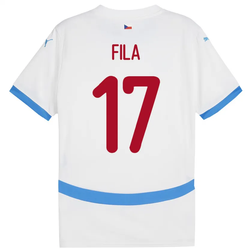 Danxen Mann Tsjekkia Lukas Fila #17 Hvit Bortetrøye Drakt Trøye 24-26 Skjorter T-Skjorte