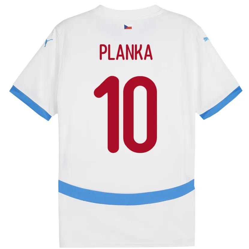 Danxen Mann Tsjekkia David Planka #10 Hvit Bortetrøye Drakt Trøye 24-26 Skjorter T-Skjorte