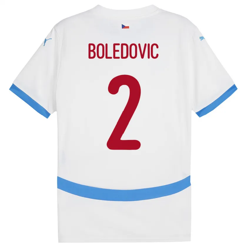 Danxen Mann Tsjekkia Tobias Boledovic #2 Hvit Bortetrøye Drakt Trøye 24-26 Skjorter T-Skjorte