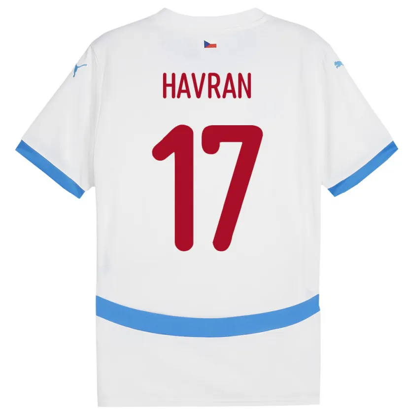 Danxen Mann Tsjekkia Marek Havran #17 Hvit Bortetrøye Drakt Trøye 24-26 Skjorter T-Skjorte