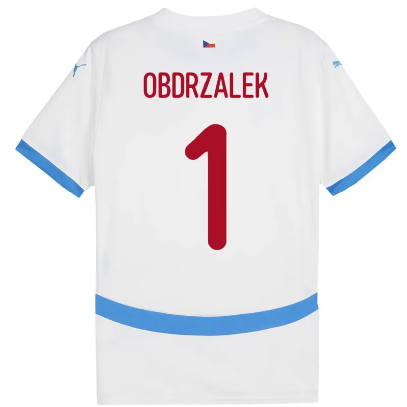 Danxen Mann Tsjekkia Marek Obdrzalek #1 Hvit Bortetrøye Drakt Trøye 24-26 Skjorter T-Skjorte