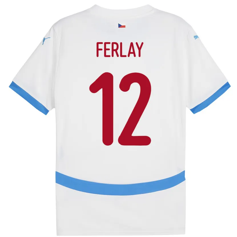 Danxen Mann Tsjekkia Ruben Ferlay #12 Hvit Bortetrøye Drakt Trøye 24-26 Skjorter T-Skjorte