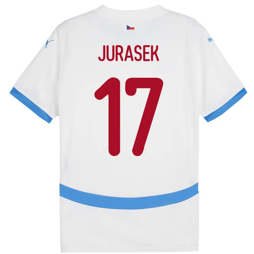 Danxen Mann Tsjekkia Patrik Jurasek #17 Hvit Bortetrøye Drakt Trøye 24-26 Skjorter T-Skjorte