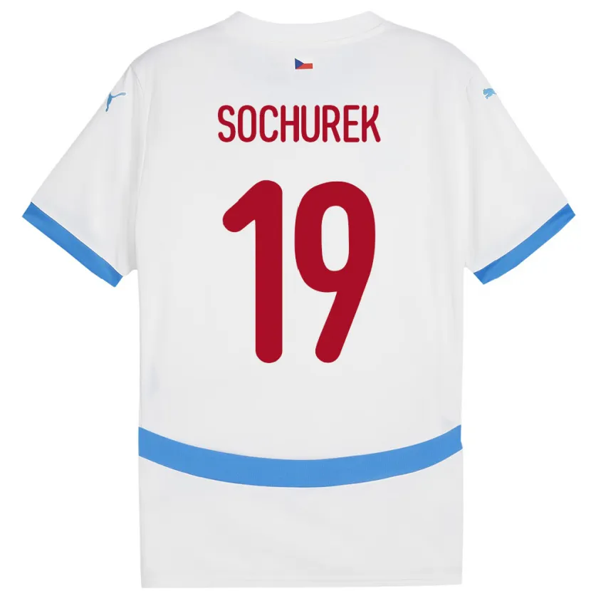 Danxen Mann Tsjekkia Hugo Sochurek #19 Hvit Bortetrøye Drakt Trøye 24-26 Skjorter T-Skjorte