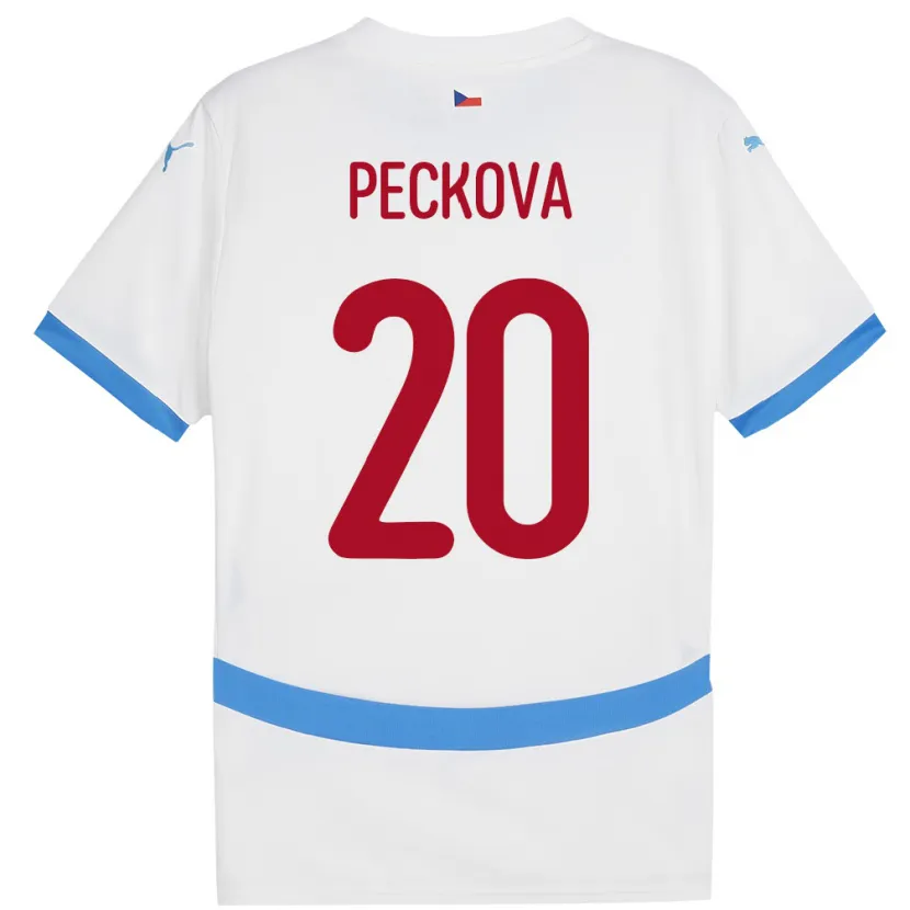 Danxen Mann Tsjekkia Alena Pěčková #20 Hvit Bortetrøye Drakt Trøye 24-26 Skjorter T-Skjorte