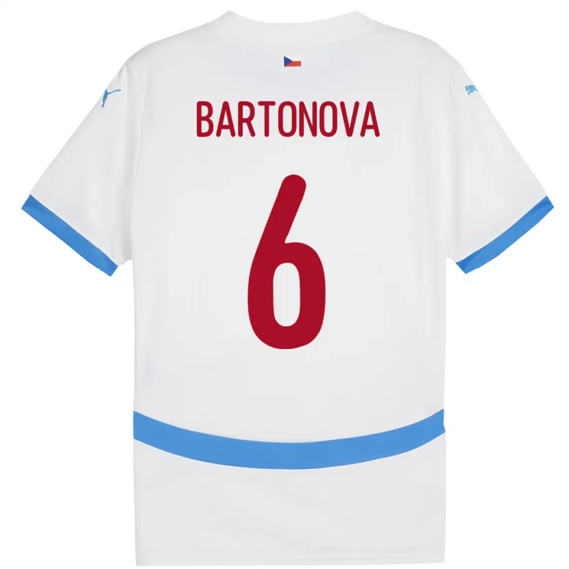 Danxen Mann Tsjekkia Eva Bartoňová #6 Hvit Bortetrøye Drakt Trøye 24-26 Skjorter T-Skjorte