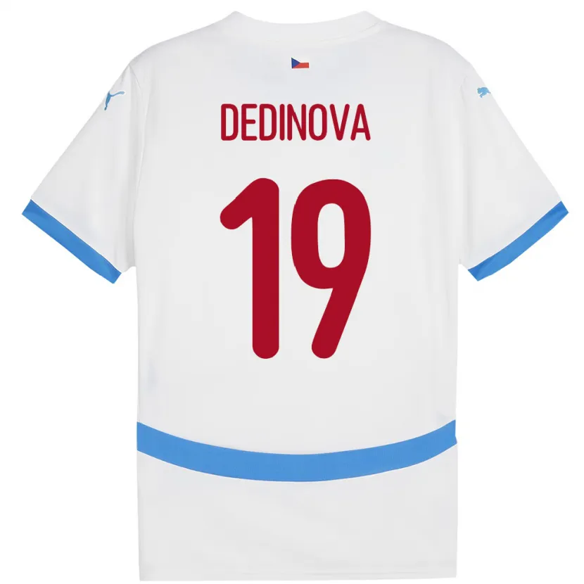 Danxen Mann Tsjekkia Aneta Dědinová #19 Hvit Bortetrøye Drakt Trøye 24-26 Skjorter T-Skjorte