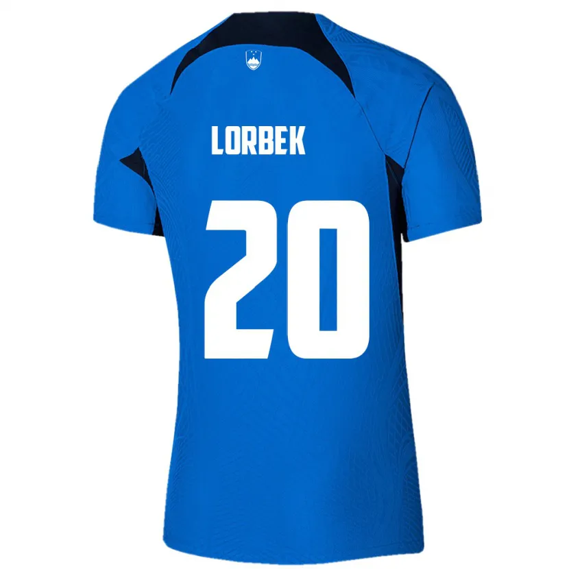 Danxen Mann Slovenia Anej Lorbek #20 Blå Bortetrøye Drakt Trøye 24-26 Skjorter T-Skjorte