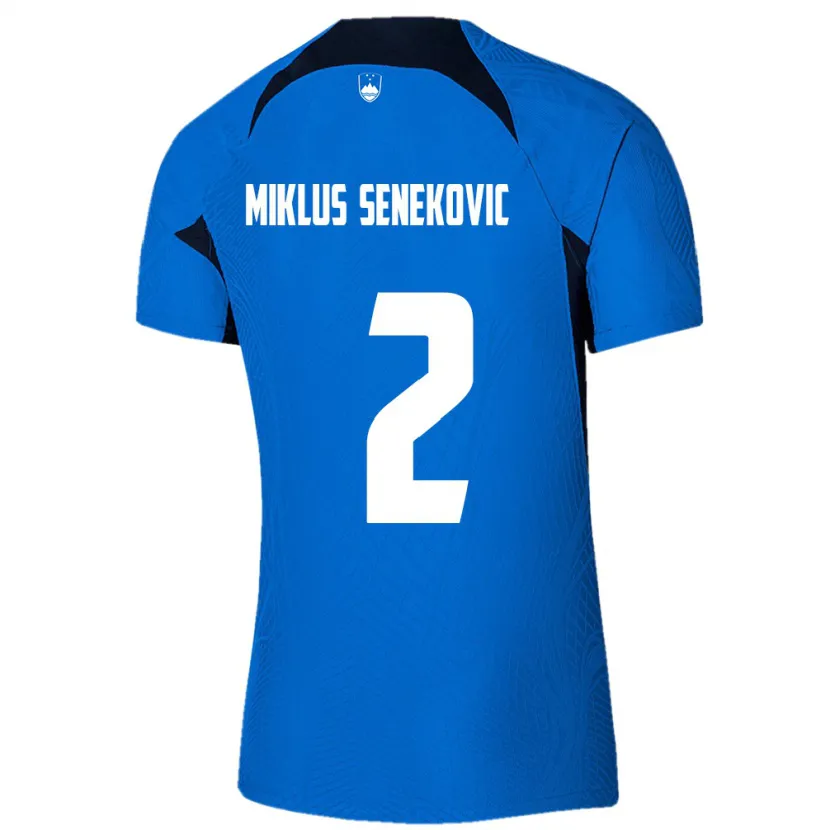 Danxen Mann Slovenia Gal Miklus Senekovic #2 Blå Bortetrøye Drakt Trøye 24-26 Skjorter T-Skjorte