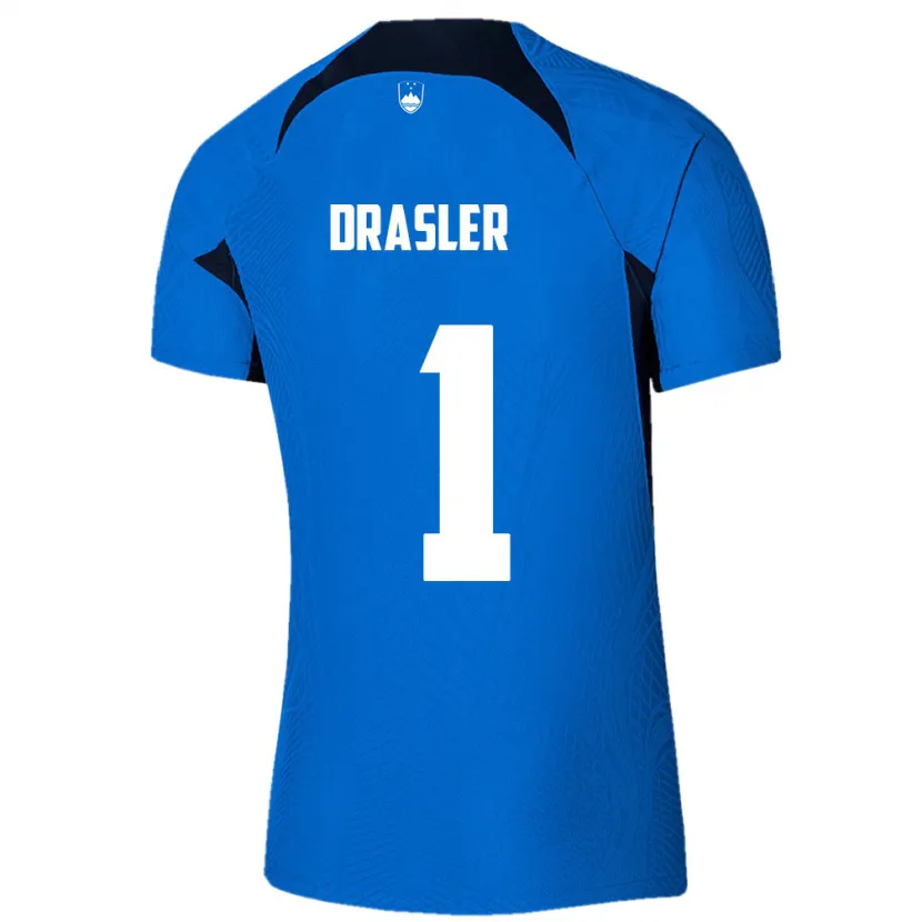 Danxen Mann Slovenia Iztok Drasler #1 Blå Bortetrøye Drakt Trøye 24-26 Skjorter T-Skjorte