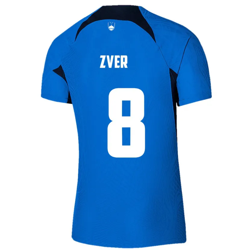 Danxen Mann Slovenia Mateja Zver #8 Blå Bortetrøye Drakt Trøye 24-26 Skjorter T-Skjorte