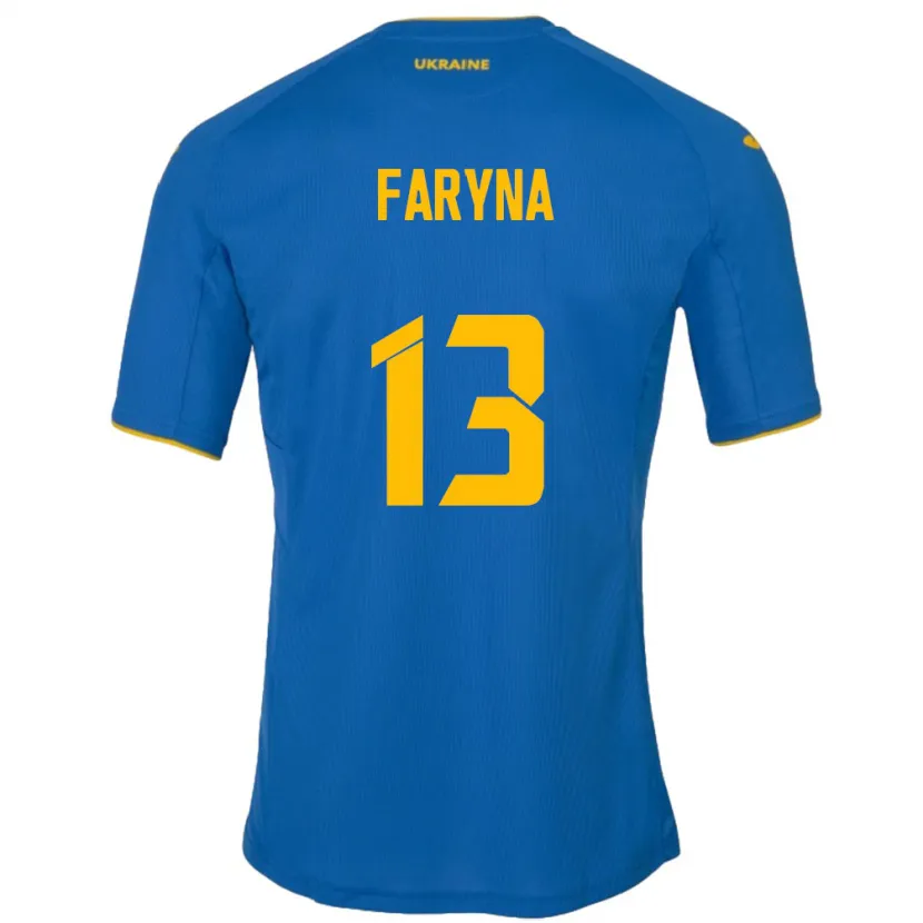 Danxen Mann Ukraina Maryan Faryna #13 Blå Bortetrøye Drakt Trøye 24-26 Skjorter T-Skjorte
