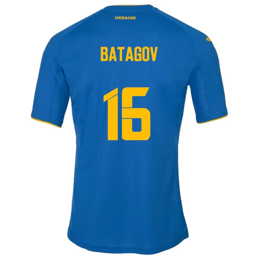 Danxen Mann Ukraina Arseniy Batagov #16 Blå Bortetrøye Drakt Trøye 24-26 Skjorter T-Skjorte