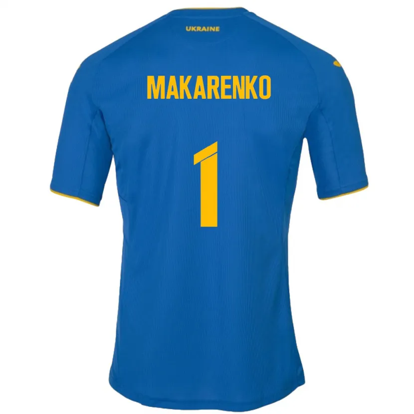 Danxen Mann Ukraina Nazar Makarenko #1 Blå Bortetrøye Drakt Trøye 24-26 Skjorter T-Skjorte