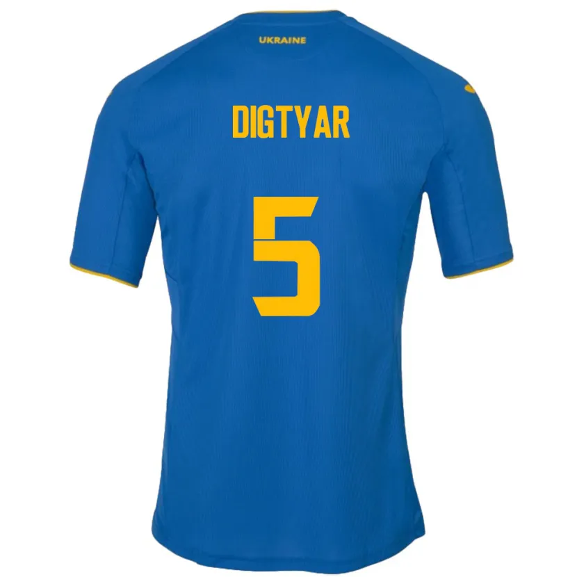 Danxen Mann Ukraina Kyrylo Digtyar #5 Blå Bortetrøye Drakt Trøye 24-26 Skjorter T-Skjorte