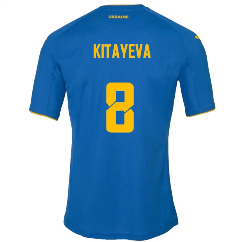 Danxen Mann Ukraina Tetyana Kitayeva #8 Blå Bortetrøye Drakt Trøye 24-26 Skjorter T-Skjorte