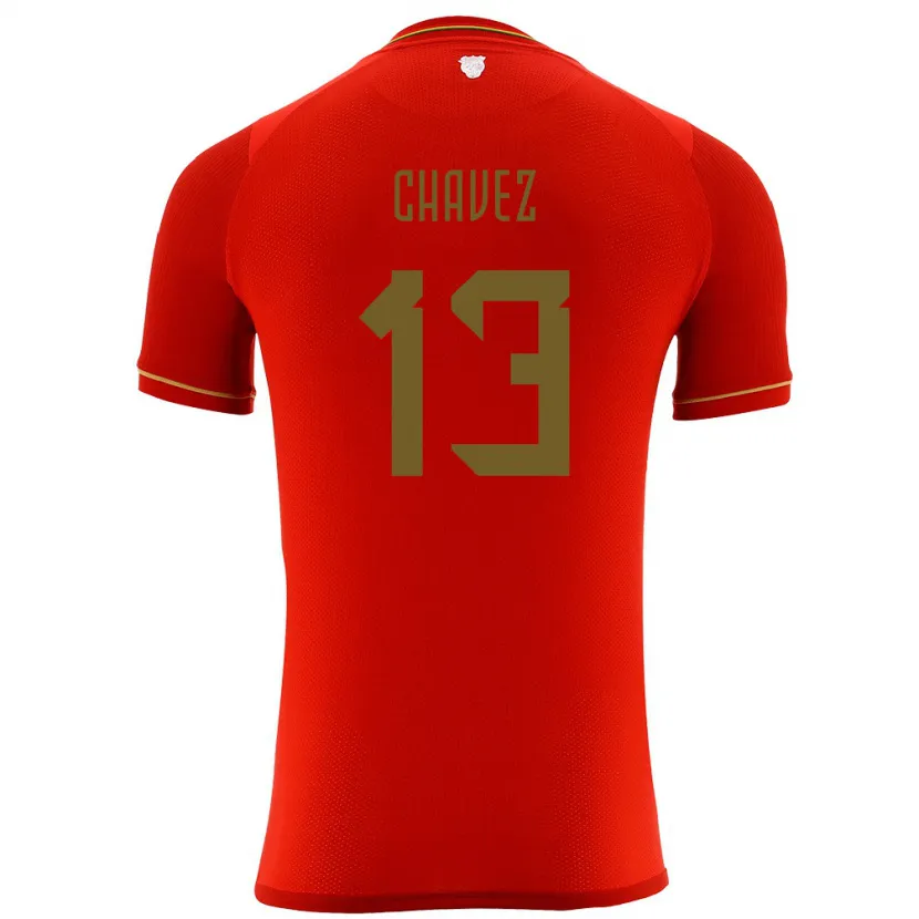 Danxen Mann Bolivia Lucas Chávez #13 Rød Bortetrøye Drakt Trøye 24-26 Skjorter T-Skjorte