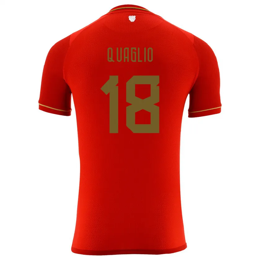 Danxen Mann Bolivia Fabricio Quaglio #18 Rød Bortetrøye Drakt Trøye 24-26 Skjorter T-Skjorte