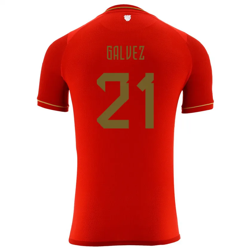 Danxen Mann Bolivia Vladimir Galvez #21 Rød Bortetrøye Drakt Trøye 24-26 Skjorter T-Skjorte