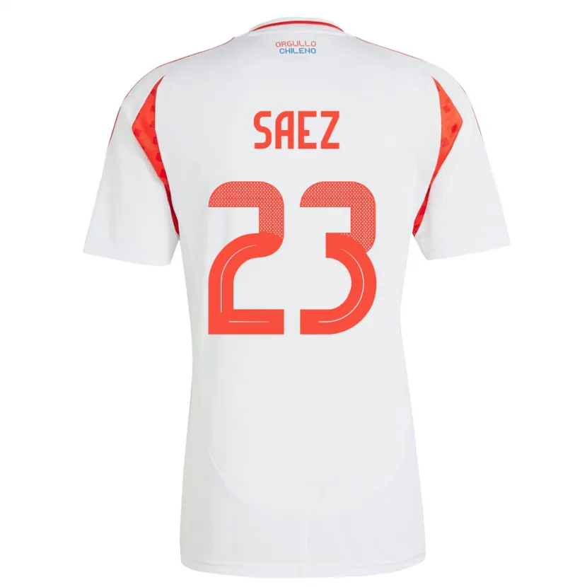 Danxen Mann Chile Ignacio Sáez #23 Hvit Bortetrøye Drakt Trøye 24-26 Skjorter T-Skjorte