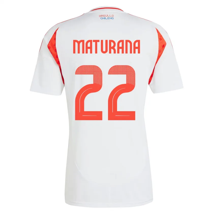 Danxen Mann Chile Martín Maturana #22 Hvit Bortetrøye Drakt Trøye 24-26 Skjorter T-Skjorte