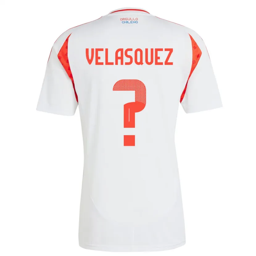 Danxen Mann Chile Milovan Velásquez #0 Hvit Bortetrøye Drakt Trøye 24-26 Skjorter T-Skjorte