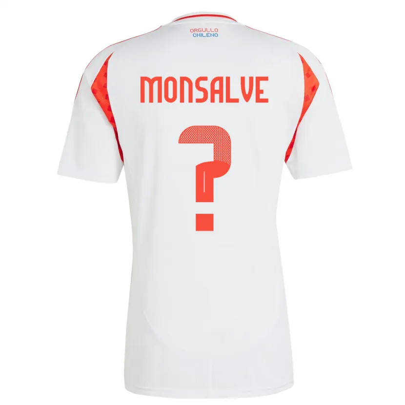 Danxen Mann Chile Gaspar Monsalve #0 Hvit Bortetrøye Drakt Trøye 24-26 Skjorter T-Skjorte