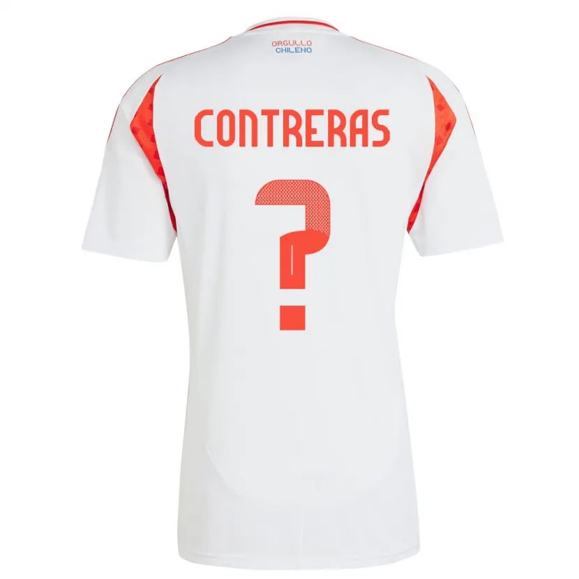 Danxen Mann Chile Mathías Contreras #0 Hvit Bortetrøye Drakt Trøye 24-26 Skjorter T-Skjorte