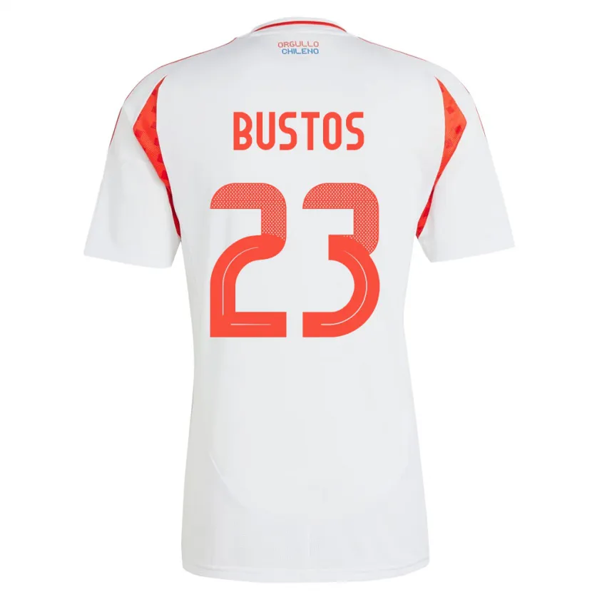 Danxen Mann Chile Ignacia Bustos #23 Hvit Bortetrøye Drakt Trøye 24-26 Skjorter T-Skjorte