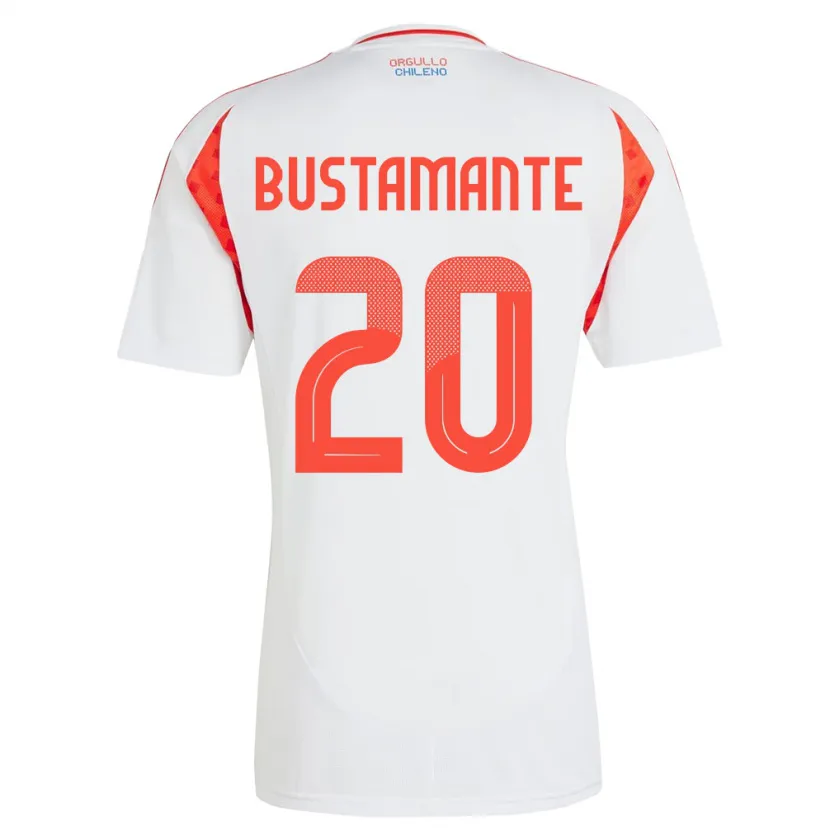 Danxen Mann Chile Paloma Bustamante #20 Hvit Bortetrøye Drakt Trøye 24-26 Skjorter T-Skjorte