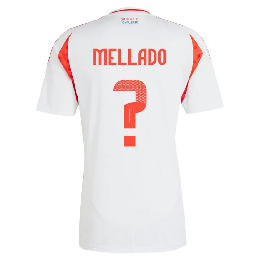 Danxen Mann Chile Catalina Mellado #0 Hvit Bortetrøye Drakt Trøye 24-26 Skjorter T-Skjorte