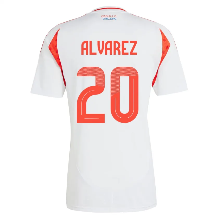 Danxen Mann Chile Anaís Álvarez #20 Hvit Bortetrøye Drakt Trøye 24-26 Skjorter T-Skjorte
