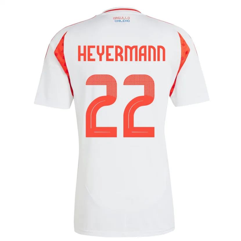 Danxen Mann Chile Agustina Heyermann #22 Hvit Bortetrøye Drakt Trøye 24-26 Skjorter T-Skjorte