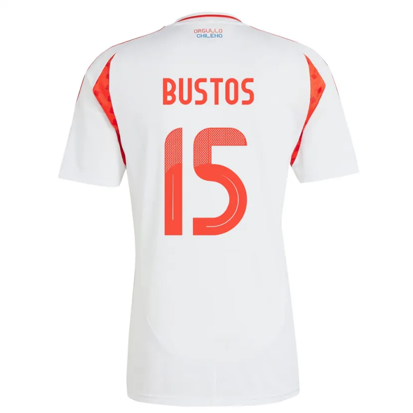 Danxen Mann Chile Melissa Bustos #15 Hvit Bortetrøye Drakt Trøye 24-26 Skjorter T-Skjorte