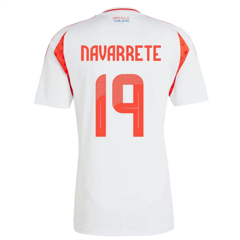 Danxen Mann Chile Valentina Navarrete #19 Hvit Bortetrøye Drakt Trøye 24-26 Skjorter T-Skjorte