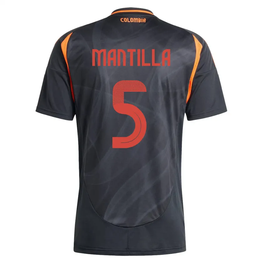Danxen Mann Colombia Kevin Mantilla #5 Svart Bortetrøye Drakt Trøye 24-26 Skjorter T-Skjorte