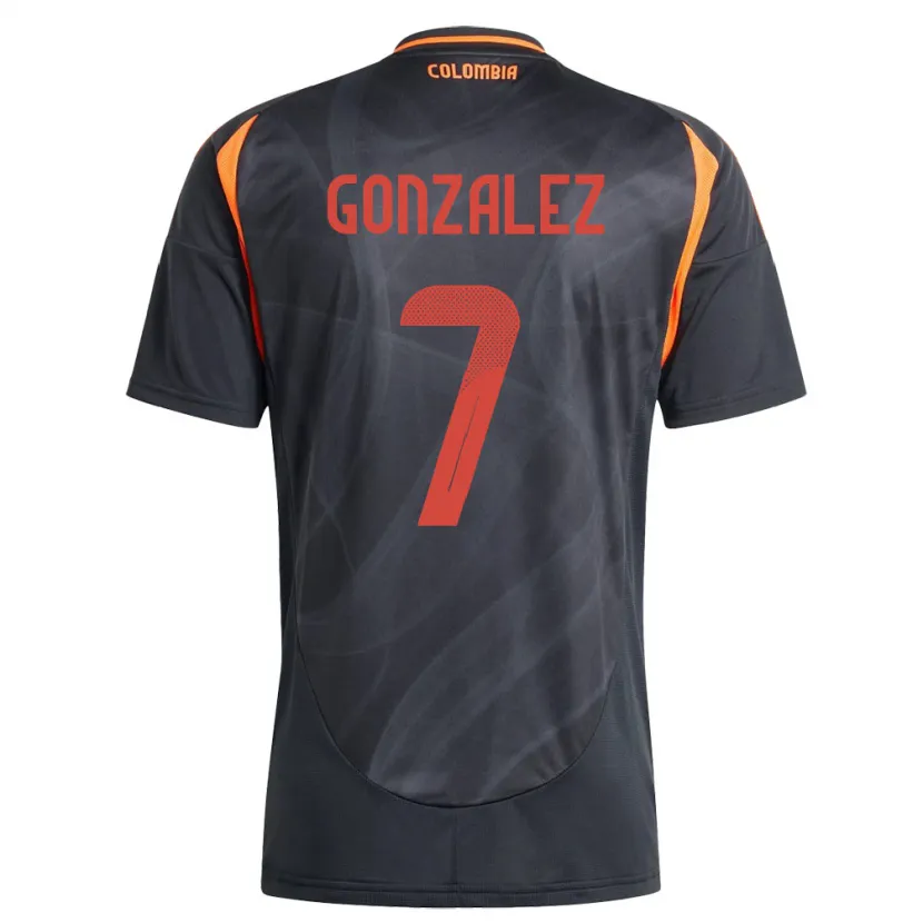 Danxen Mann Colombia Celis González #7 Svart Bortetrøye Drakt Trøye 24-26 Skjorter T-Skjorte