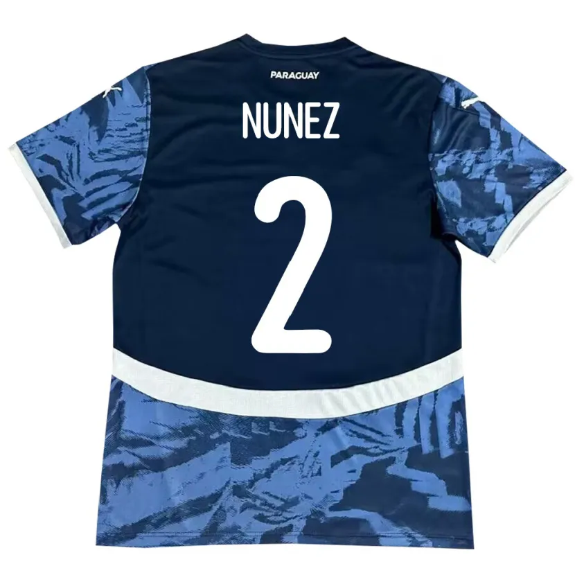 Danxen Mann Paraguay Alan Núñez #2 Blå Bortetrøye Drakt Trøye 24-26 Skjorter T-Skjorte
