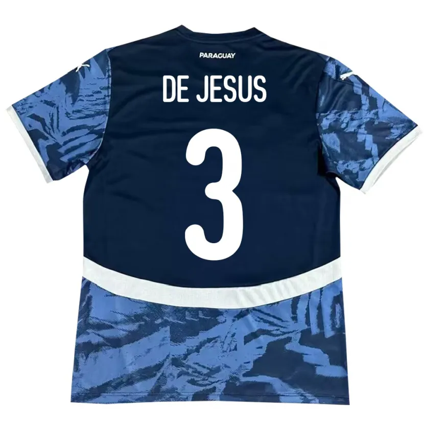Danxen Mann Paraguay Ronaldo De Jesús #3 Blå Bortetrøye Drakt Trøye 24-26 Skjorter T-Skjorte