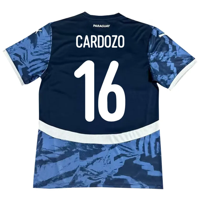 Danxen Mann Paraguay Juan Cardozo #16 Blå Bortetrøye Drakt Trøye 24-26 Skjorter T-Skjorte