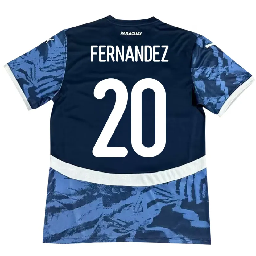 Danxen Mann Paraguay Marcelo Fernández #20 Blå Bortetrøye Drakt Trøye 24-26 Skjorter T-Skjorte