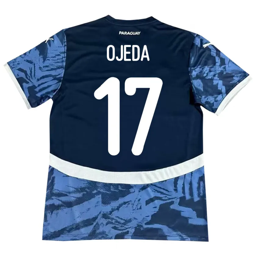 Danxen Mann Paraguay Deisy Ojeda #17 Blå Bortetrøye Drakt Trøye 24-26 Skjorter T-Skjorte