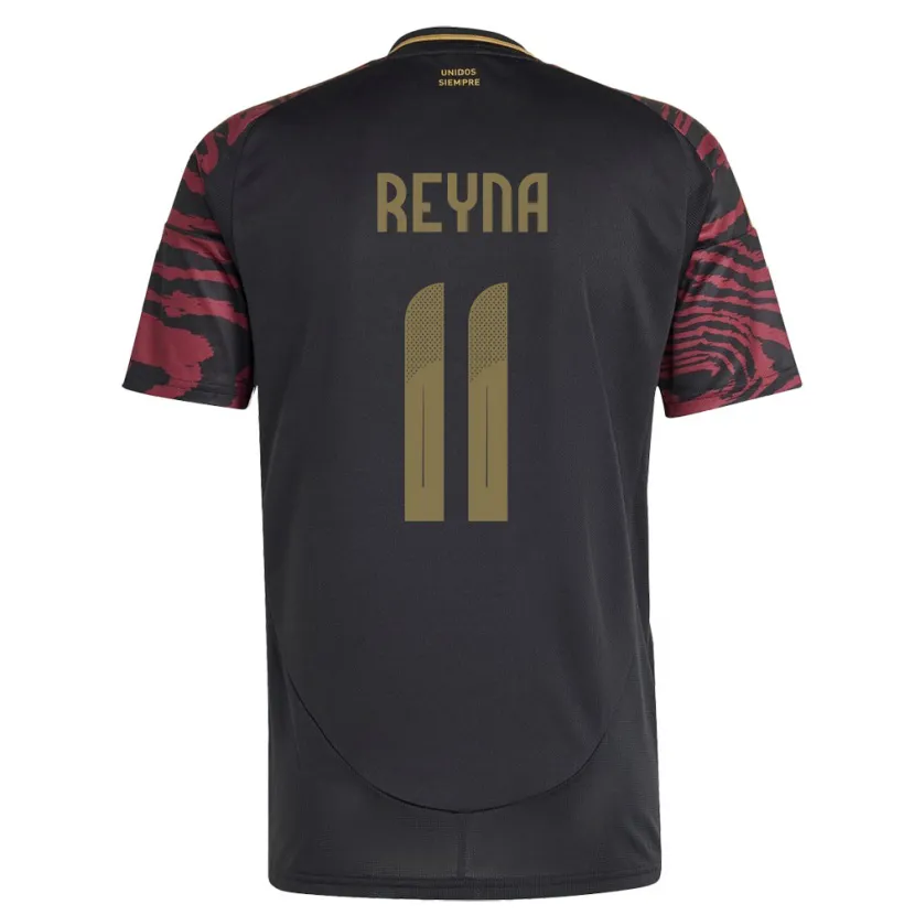 Danxen Mann Peru Bryan Reyna #11 Svart Bortetrøye Drakt Trøye 24-26 Skjorter T-Skjorte