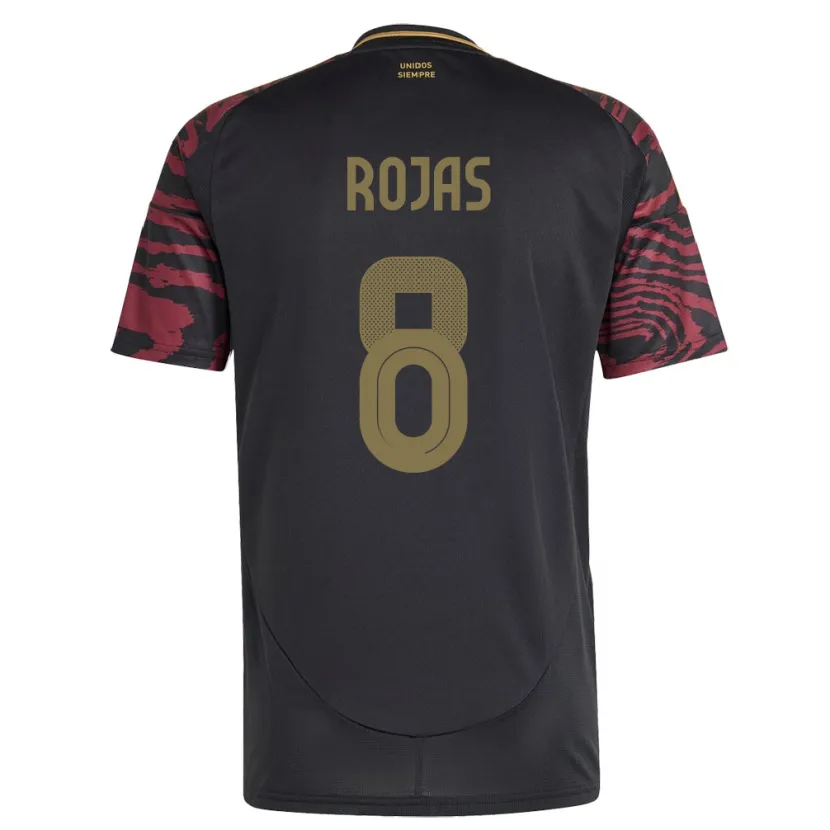 Danxen Mann Peru Álvaro Rojas #8 Svart Bortetrøye Drakt Trøye 24-26 Skjorter T-Skjorte