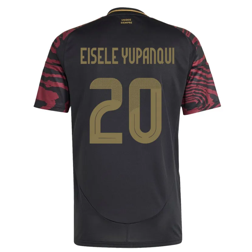Danxen Mann Peru Philipp Eisele Yupanqui #20 Svart Bortetrøye Drakt Trøye 24-26 Skjorter T-Skjorte
