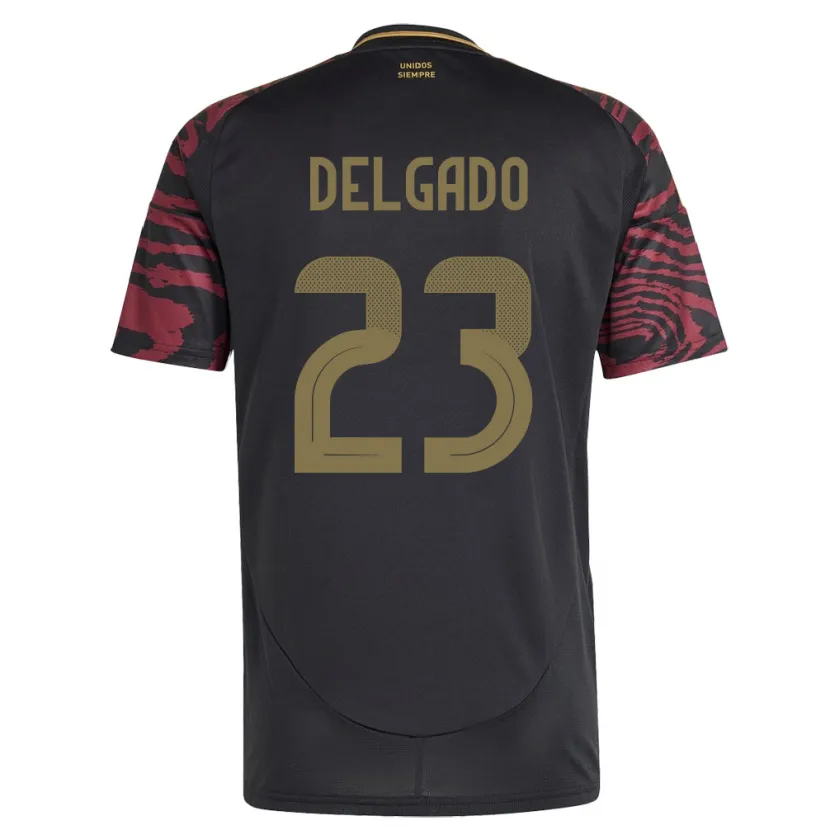Danxen Mann Peru Valentino Delgado #23 Svart Bortetrøye Drakt Trøye 24-26 Skjorter T-Skjorte