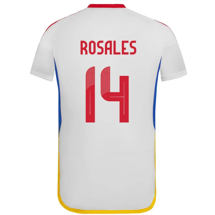 Danxen Mann Venezuela Roberto Rosales #14 Hvit Bortetrøye Drakt Trøye 24-26 Skjorter T-Skjorte
