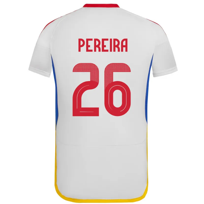 Danxen Mann Venezuela Daniel Pereira #26 Hvit Bortetrøye Drakt Trøye 24-26 Skjorter T-Skjorte