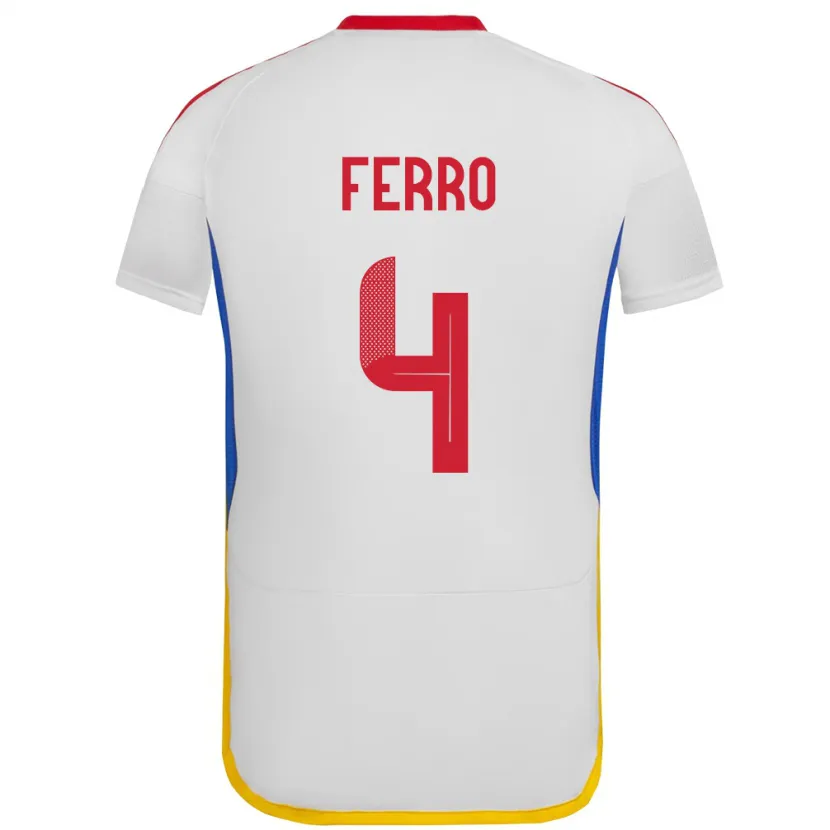 Danxen Mann Venezuela Andrés Ferro #4 Hvit Bortetrøye Drakt Trøye 24-26 Skjorter T-Skjorte